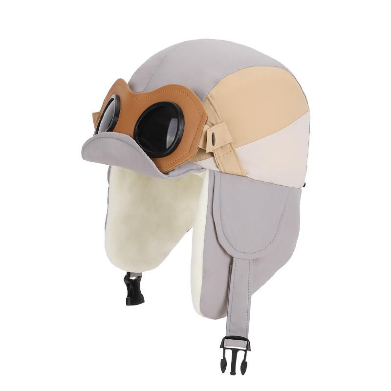 

Winter Childrens Plush Flap Cap With Earmuffs For Outdoor Play серый
