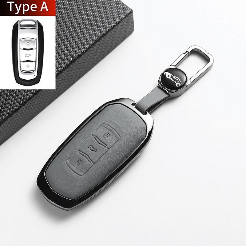 For Geely Emgrand 7 GX3 Atlas GS NL3 Gili Emgrand 7 EX7 GT GC9 Leather Metal Car Key Case Cover Key Protection Shell Accessories