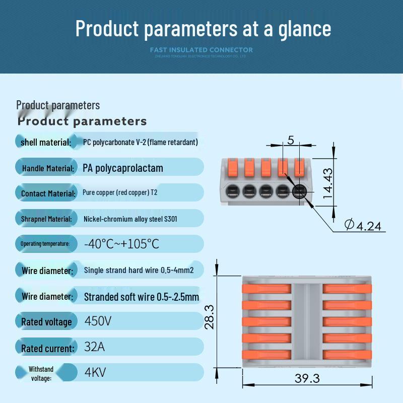 Unitek PCT-222 Multi-in/Out Quick Wiring Terminal for Soft and Hard Wire