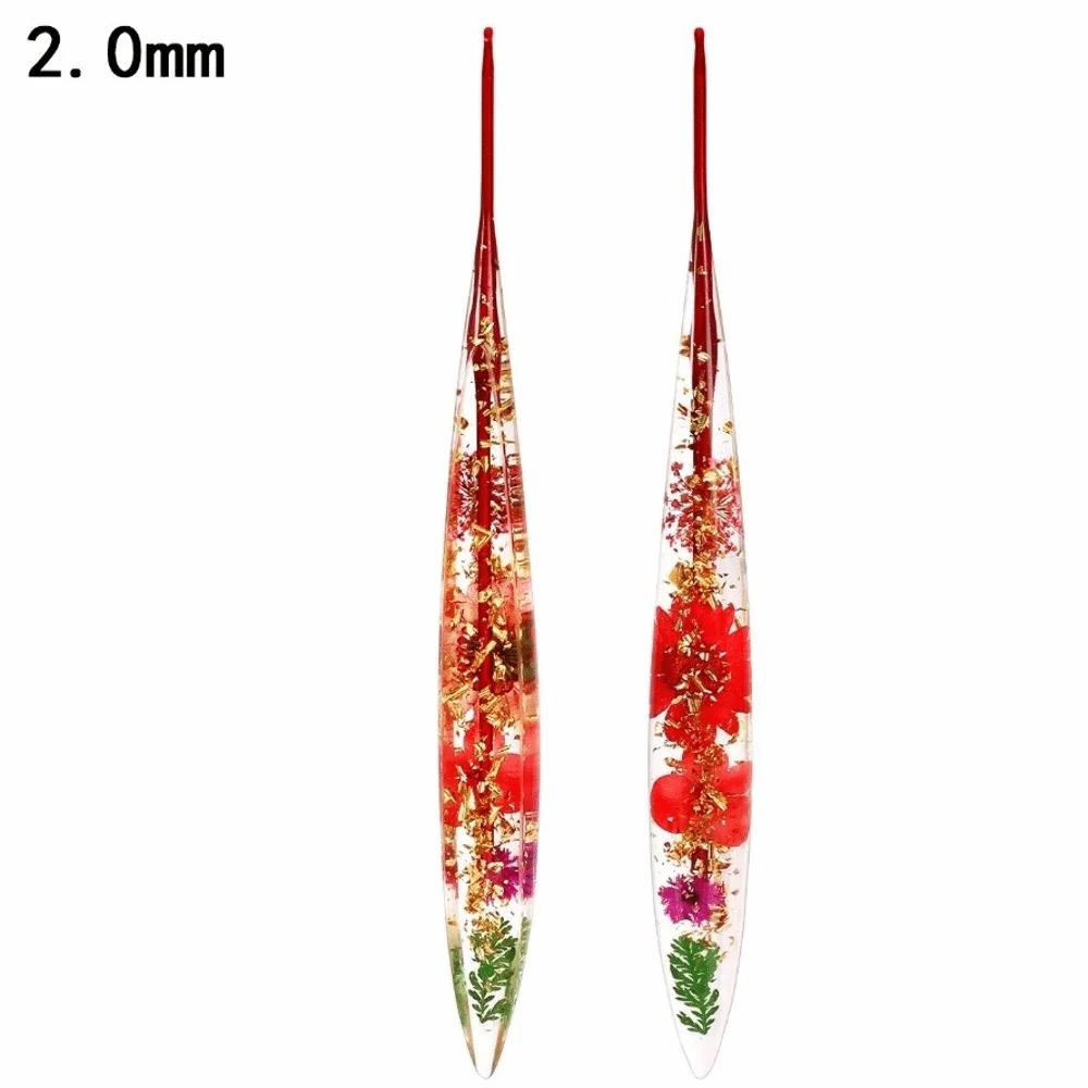 Floral Resin Grips Crochet Hook 2.0-6.0mm Non-Slip Knitting Needle Knitting Tools Yarn Knitting DIY Weaving Tools Home Use