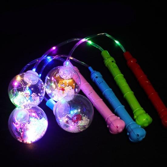 Handheld Transparent Cartoon Doll LED Light Ball Lantern Children Kids Toy
