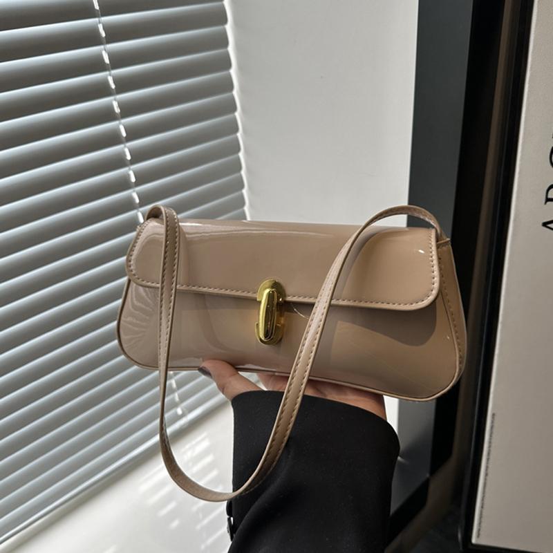 Women's Vintage Solid Color Smooth Texture Shoulder Bag Elegant PU Leather Flap Small Underarm Bag  for Dating, Outings, Parties