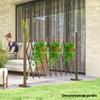 Expanding Trellis Fence, Freestanding Movable Fence, Foldable Garden Screen Panel, 250 x 103.5 cm, Dark Brown