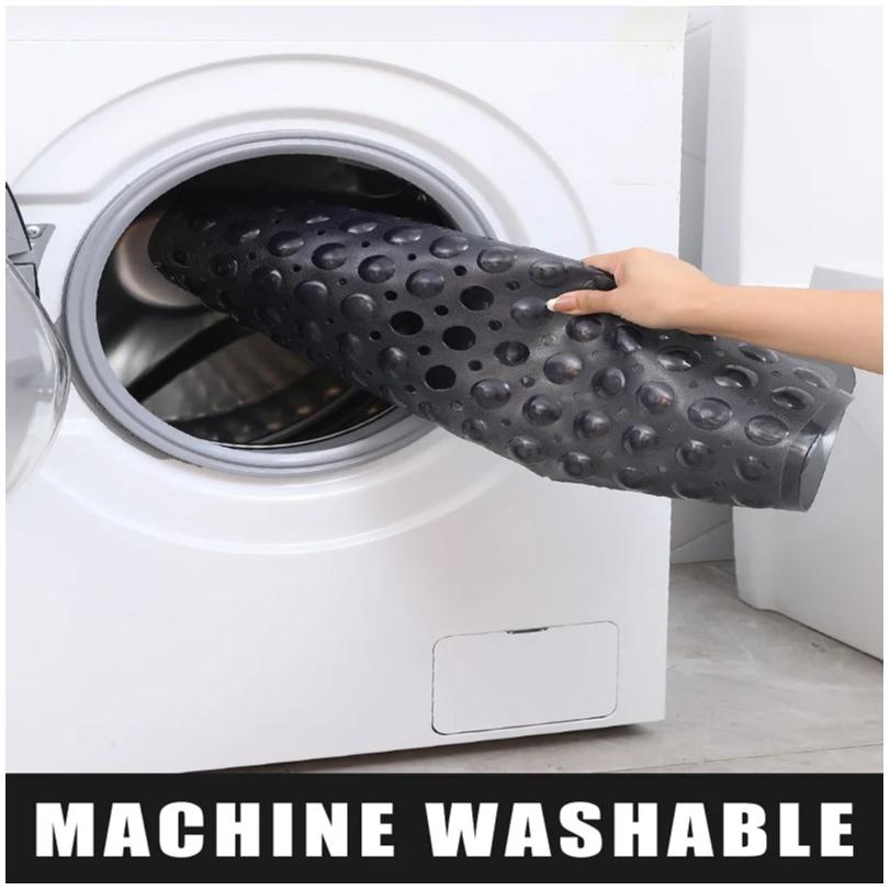 Square Bath Mat, Non-slip Bath Mat with Suction Cup, Bath Mat, Drain Hole, Machine Washable