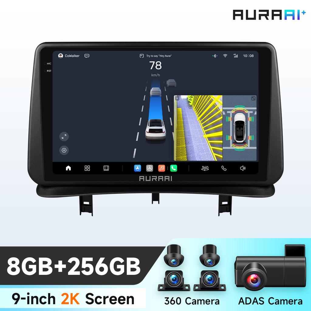 Hizpo 2K Screen Wireless Apple Carplay Android Auto for Renault CLIO 3 2005 - 2014 Car Infotainment Multimedia Player GPS Stereo Intelligent Screen