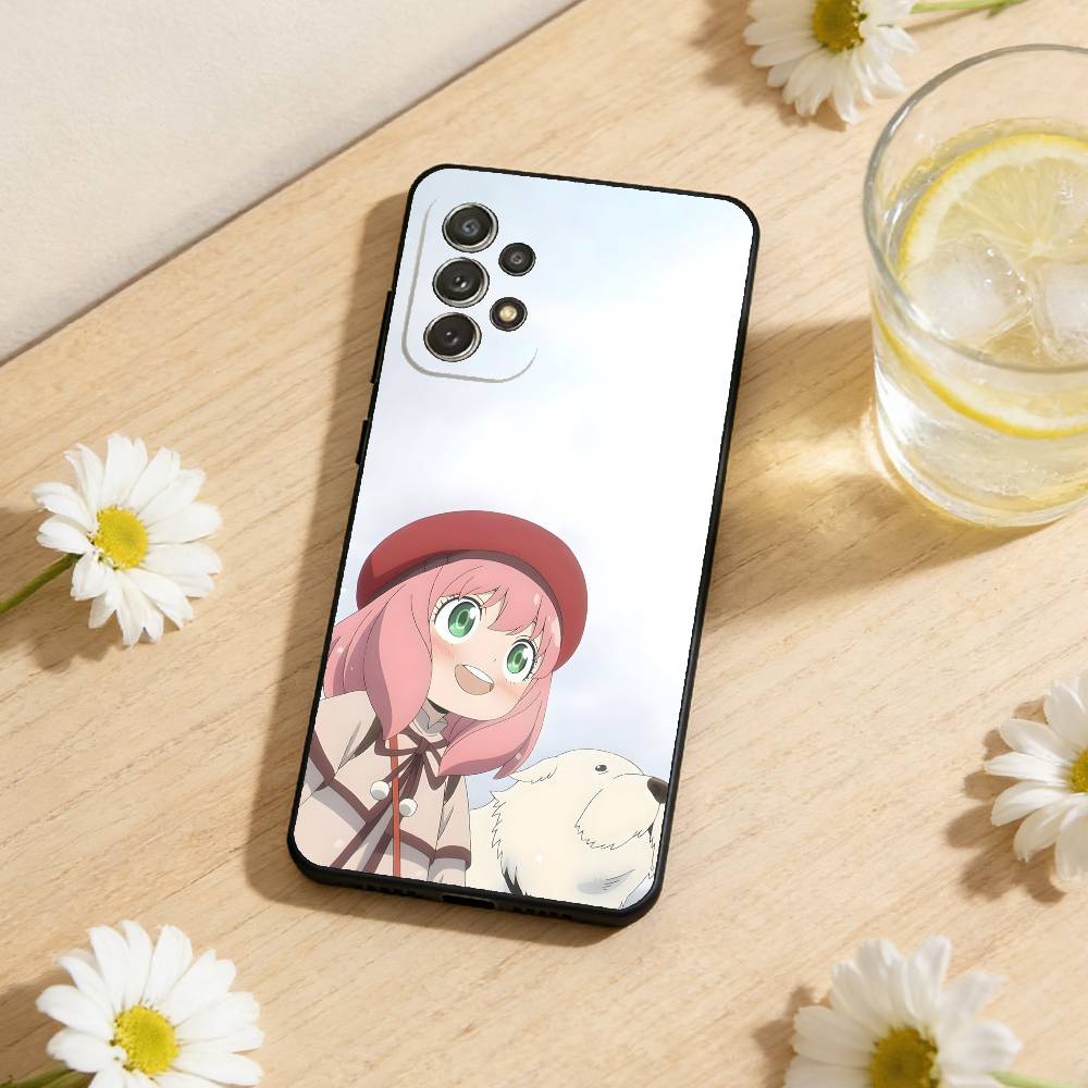 C-Cute Anya Chibi Style Phone Case For Samsung S26,S25,S24,S21,S22,S23,S30,Ultra,S20,Plus,Soft Black Shell