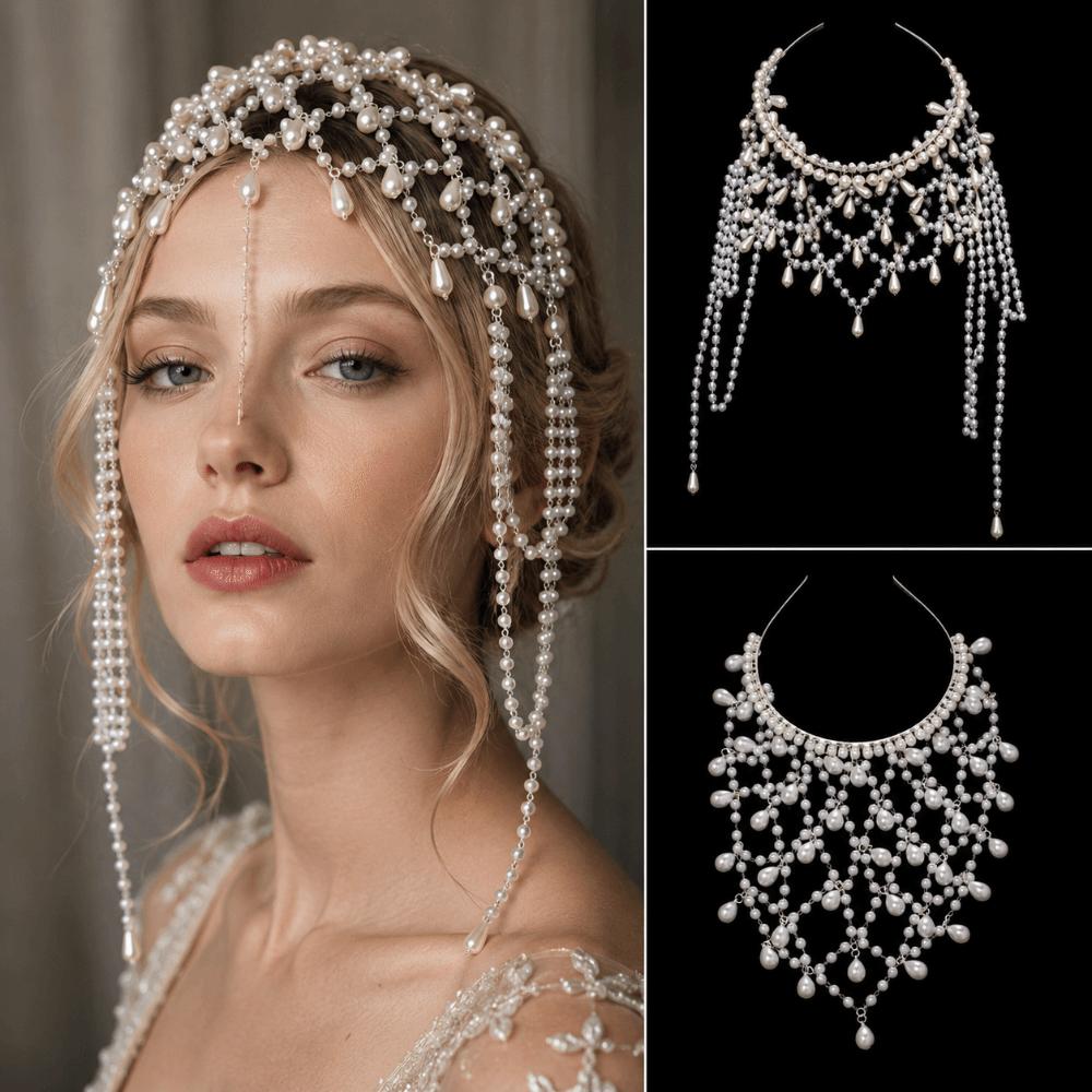 Tassel Wedding Headpiece Dangling Fringe Forehead Hair Jewelry Bridal Head Chain Wedding Party