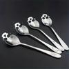 Halloween Spoon,Stainless Steel Skull Head Spoon with Hole,Multifunctional Kitchen Spoon,Halloween Decorative Spoon