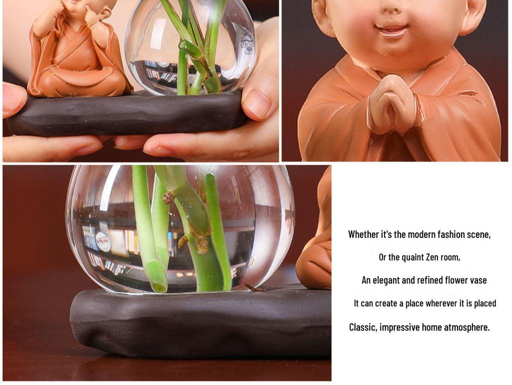 Little Monk Hydroponic Vase: Creative Home and Office Decor