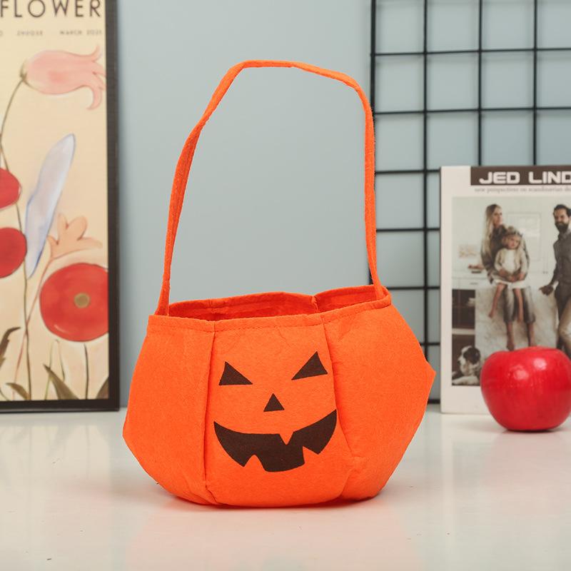 Halloween Pumpkin Candy Bags Decoration Props Portable Trick Or Treat Holder Handbag Basket Party Favor Holders For Children