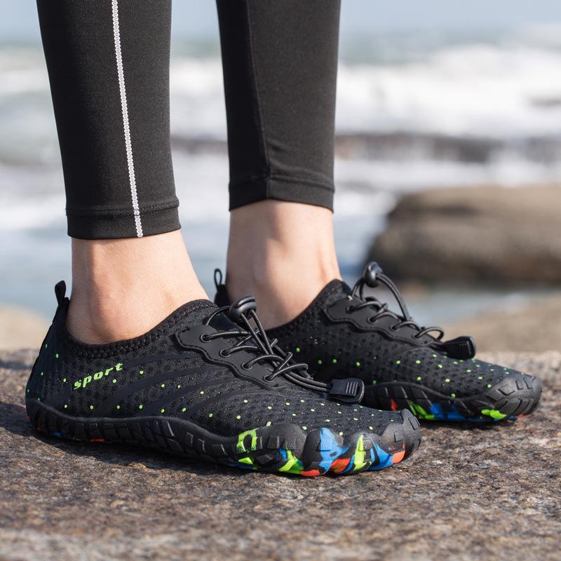 191 Men's Women's Outdoor Beach Wading River Tracing Shoes Swimming Mesh Fabric Large Size Indoor Fitness Five Finger