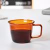 Amber Glass Coffee Tea Cup with Handle