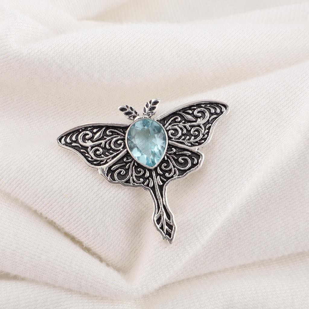 Sky Blue Topaz Gemstone Pendant, Handmade Gorgeous Jewelry, 925 Solid Sterling Silver Jewelry, Everyday Pendant For Wedding Gift