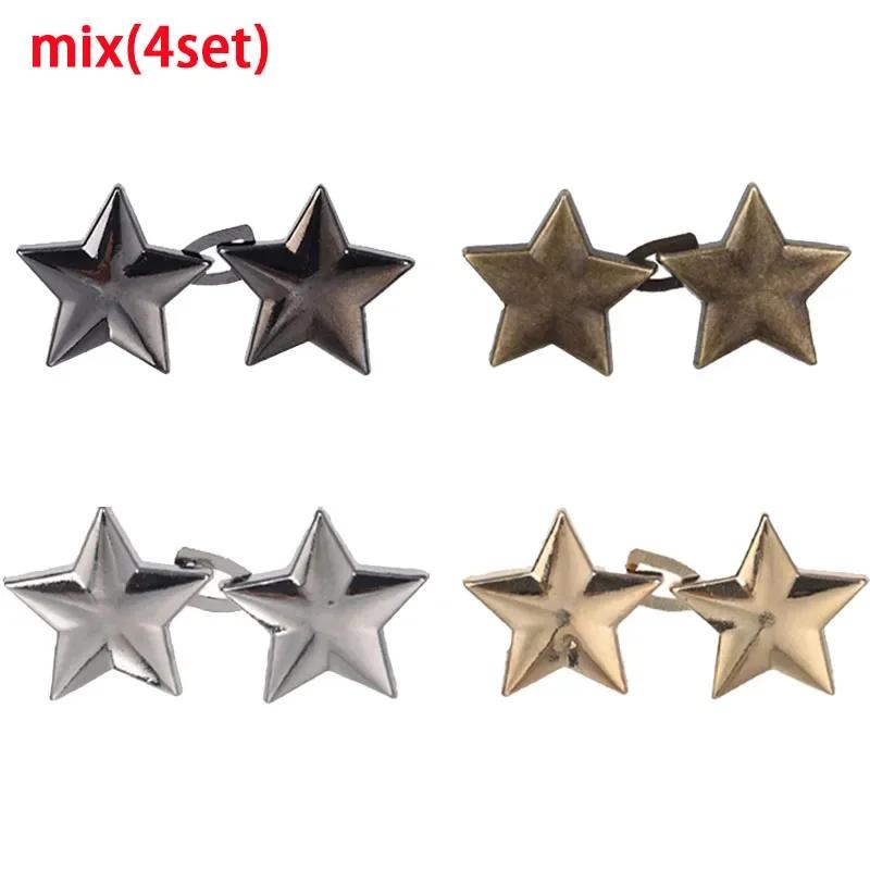 1/8 set Cataramă reglabilă pentru talie în formă de stea, buton pentru pantaloni de jeans, detașabil, din aliaj, pentru strângerea taliei, accesorii pentru îmbrăcăminte, instrument de cusut DIY