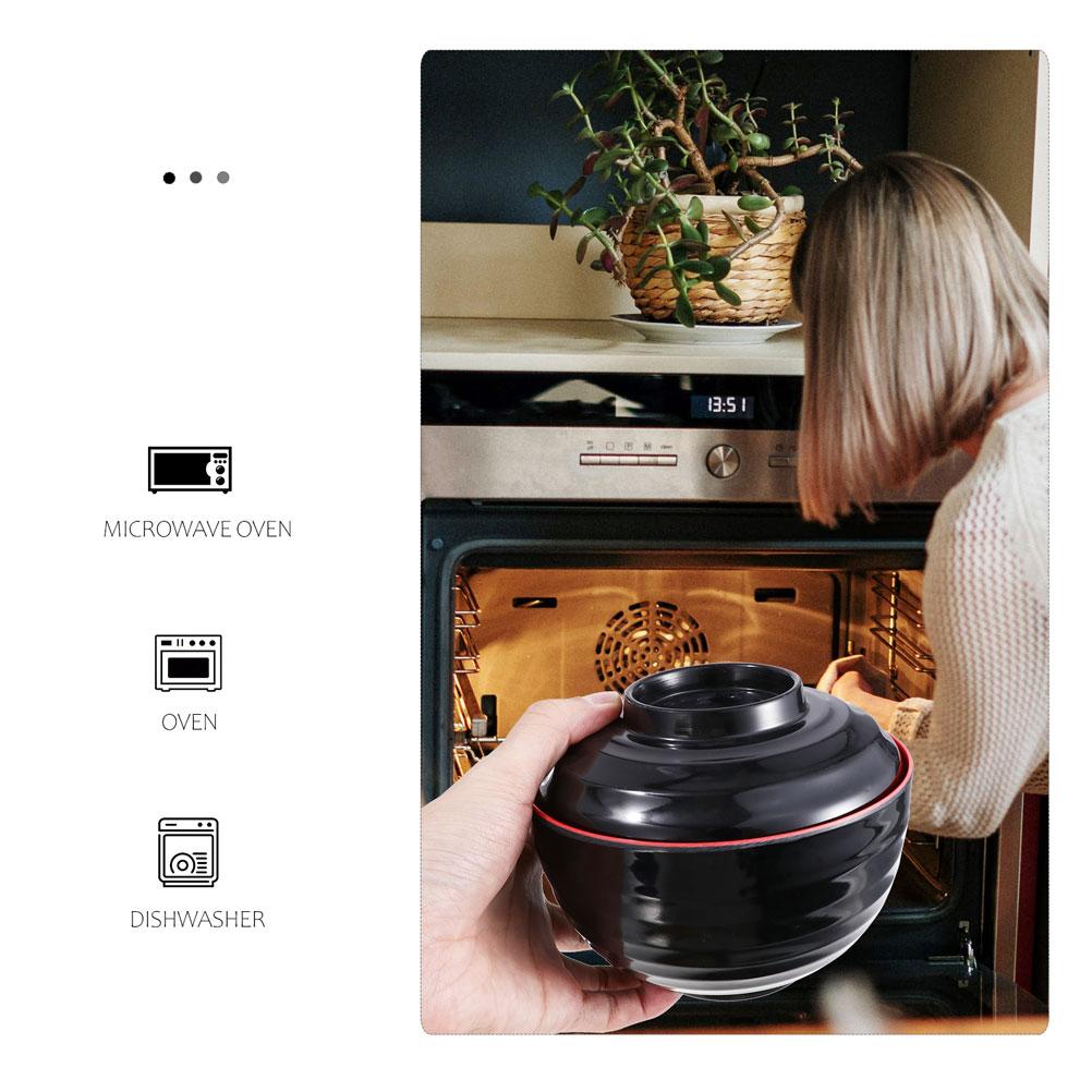 2 Pcs Chopsticks Hand-Pulled Noodle Bowl Small Bowls Melamine Miso Cereal Japanese with Lid