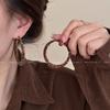 Large Circle Leopard Print Earrings, Women's New Temperament Earrings, Great-looking Autumn and Winter Earrings.