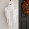 Halloween Ghost Pendant, Heart Hand Gesture Cloaked Ghost Messenger Statue, Luminous Eyes Light Up, Halloween Outdoor Lawn Ornament, Haunted House
