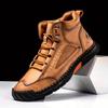 Men's High-Top Martin Boots: Large Size Leather, Handmade Stitching for Autumn/Winter