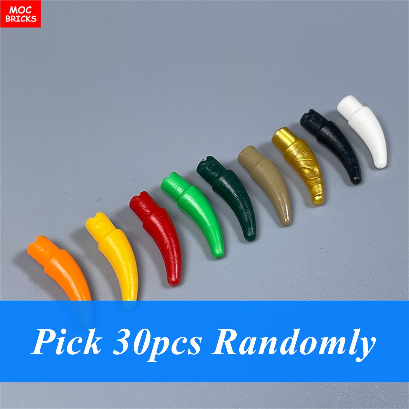 

30pcs DIY Build Bricks 88513 53451 Animals Compact Barb Claw Horn Tooth Plant Food Farm Pepper Assembling Bricks Particle DIY Kids Present