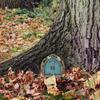 Double Layer Wooden Elf Fairy Door Decoration for Garden and Courtyard