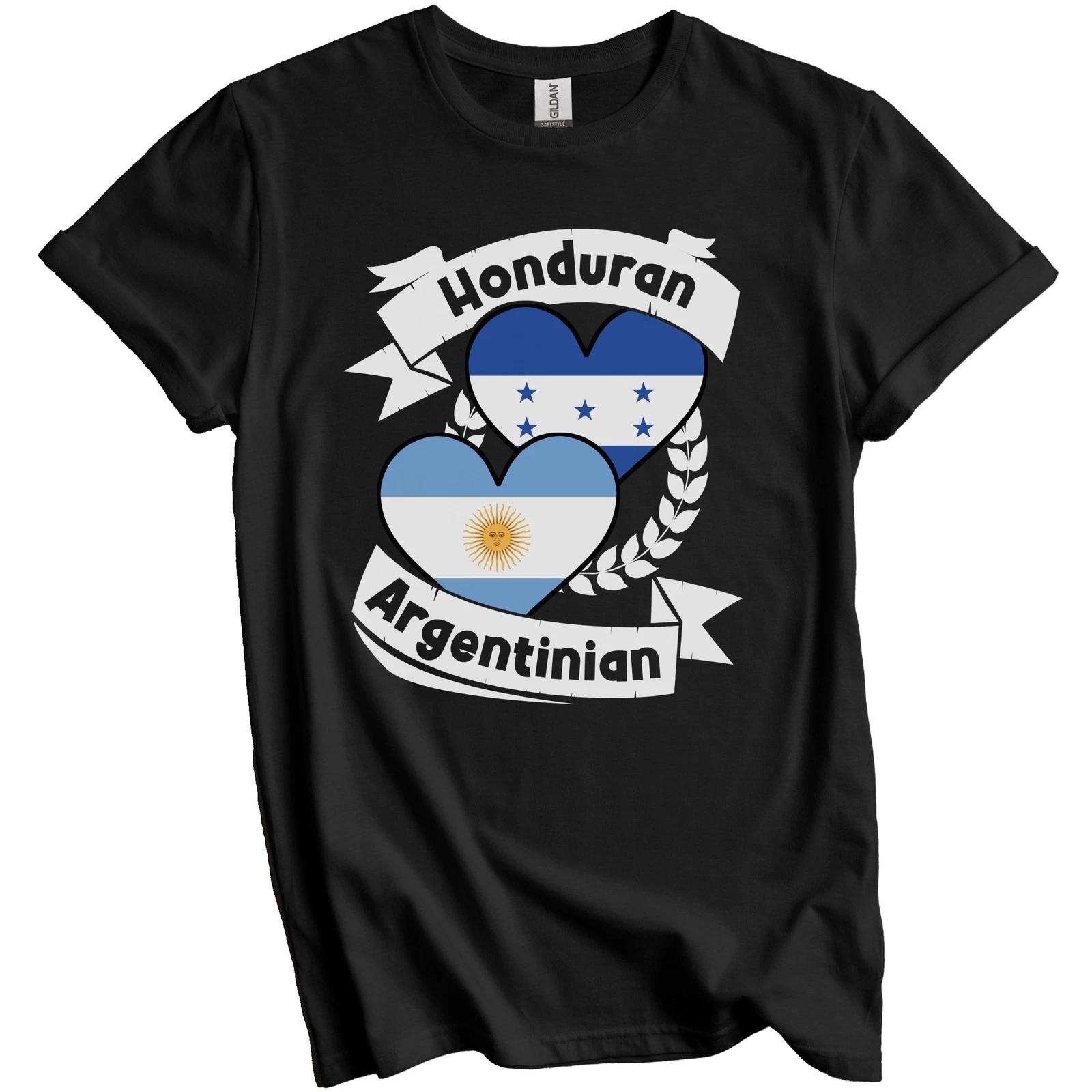 Honduran Argentinian Heart Flags Honduras Argentina T-Shirt 2XL