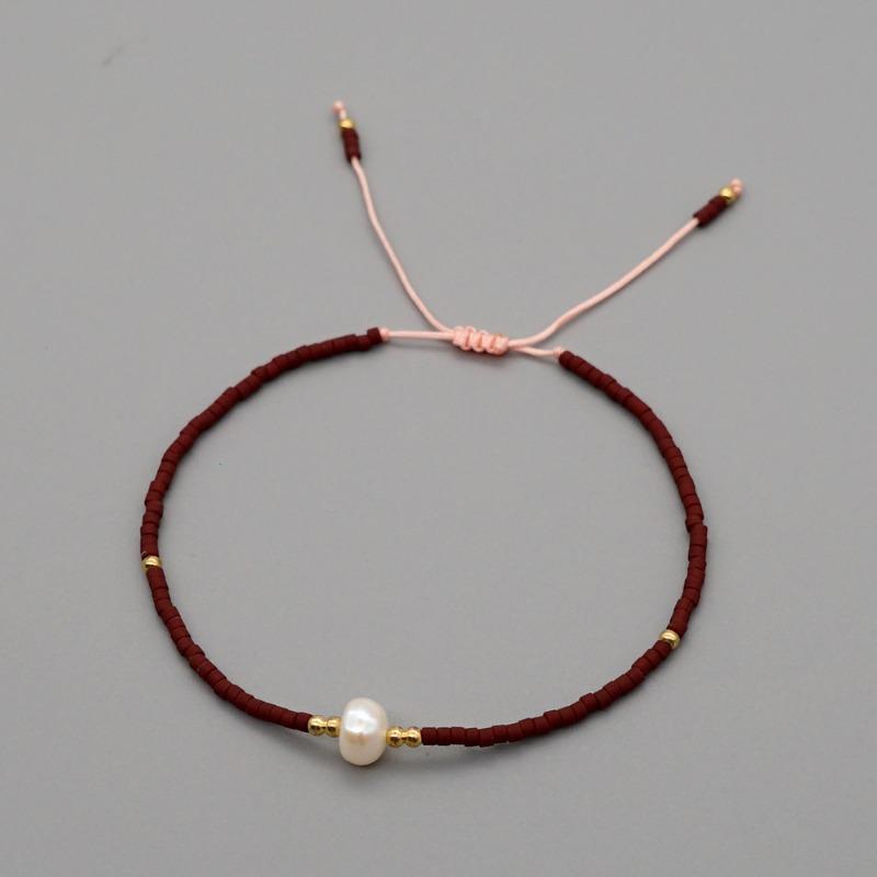 Fashion Minimalist Bohemian Vintage Bead Rainbow Handmade Woven Couple Bracelet