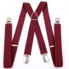 Suspenders for Men Wide X Back With 4 Strong Hooks 2.5cm Women's Pants with Adjustable Elastic Trouser Braces Straps grey