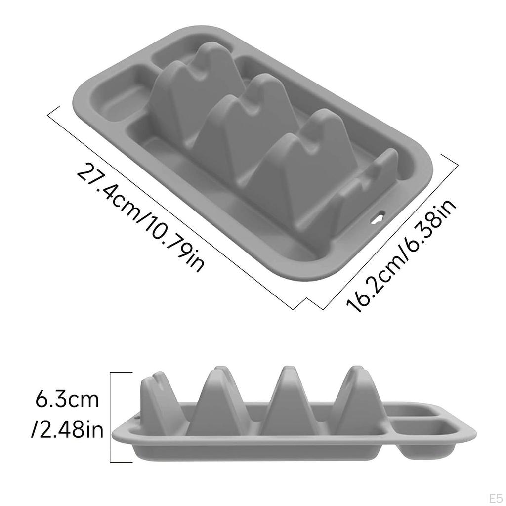 Burrito Holder Stand, Non-Slip Silicone Tray with Dividers for Cafes