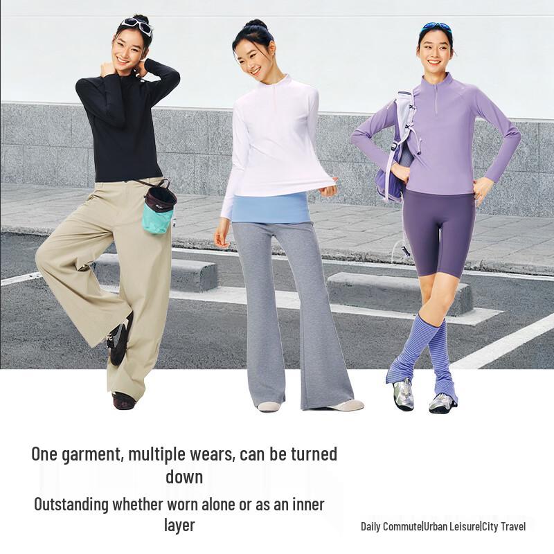 Camel Women's Quick-Dry Stand-Collar Long-Sleeve Sport Top