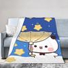 Bubu and Dudu Anime Cute Star Blanket Velvet  Cozy Lightweight Thin Throw Blankets for Bedroom Bedding Throws