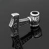 Titanium Steel Viking Thor's Hammer Pendant Necklace with Odin Symbol