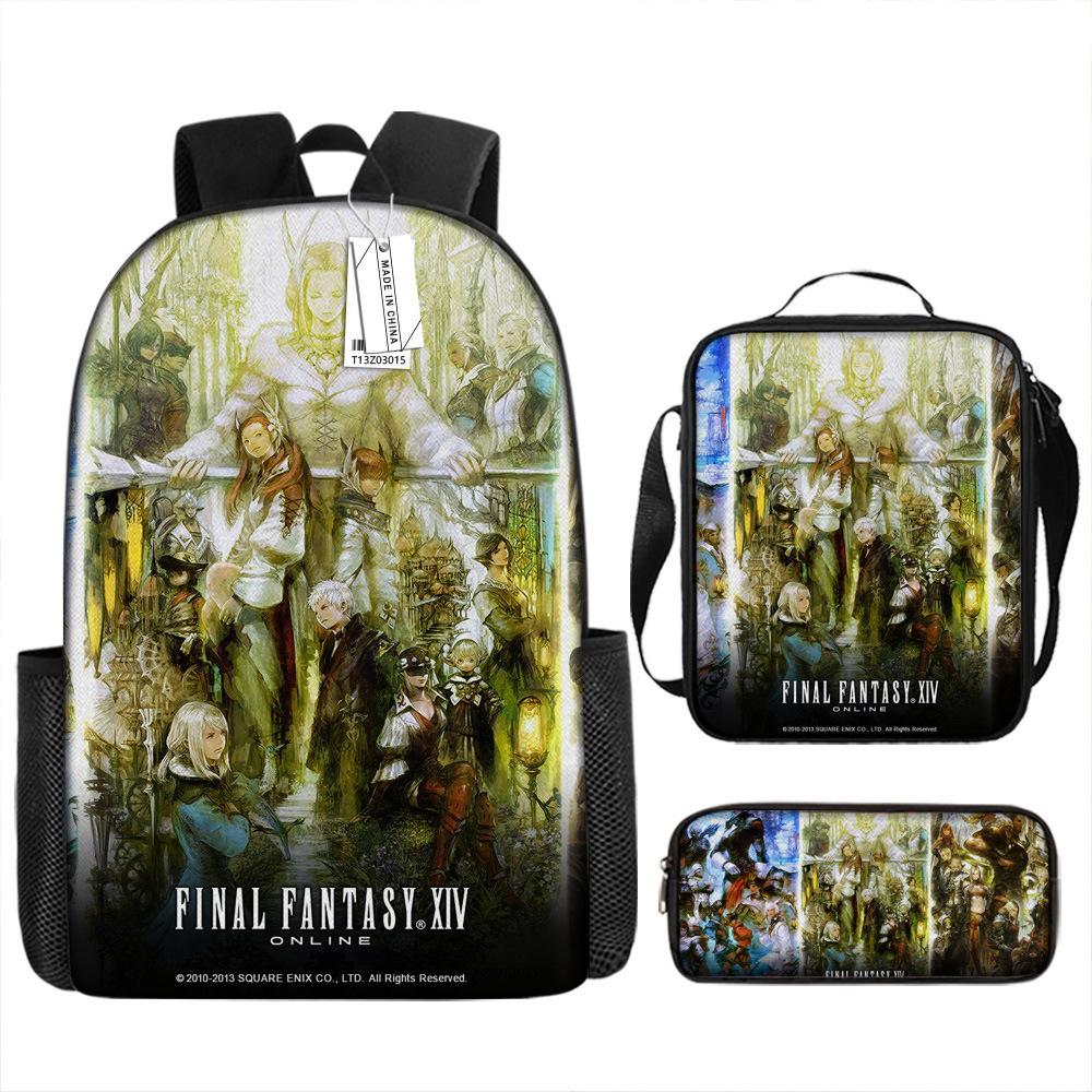 Ffxiv Backpack Cross-border Tide Backpack European and American Retro Schoolbag Fourth Grade Backpack Student Backpack