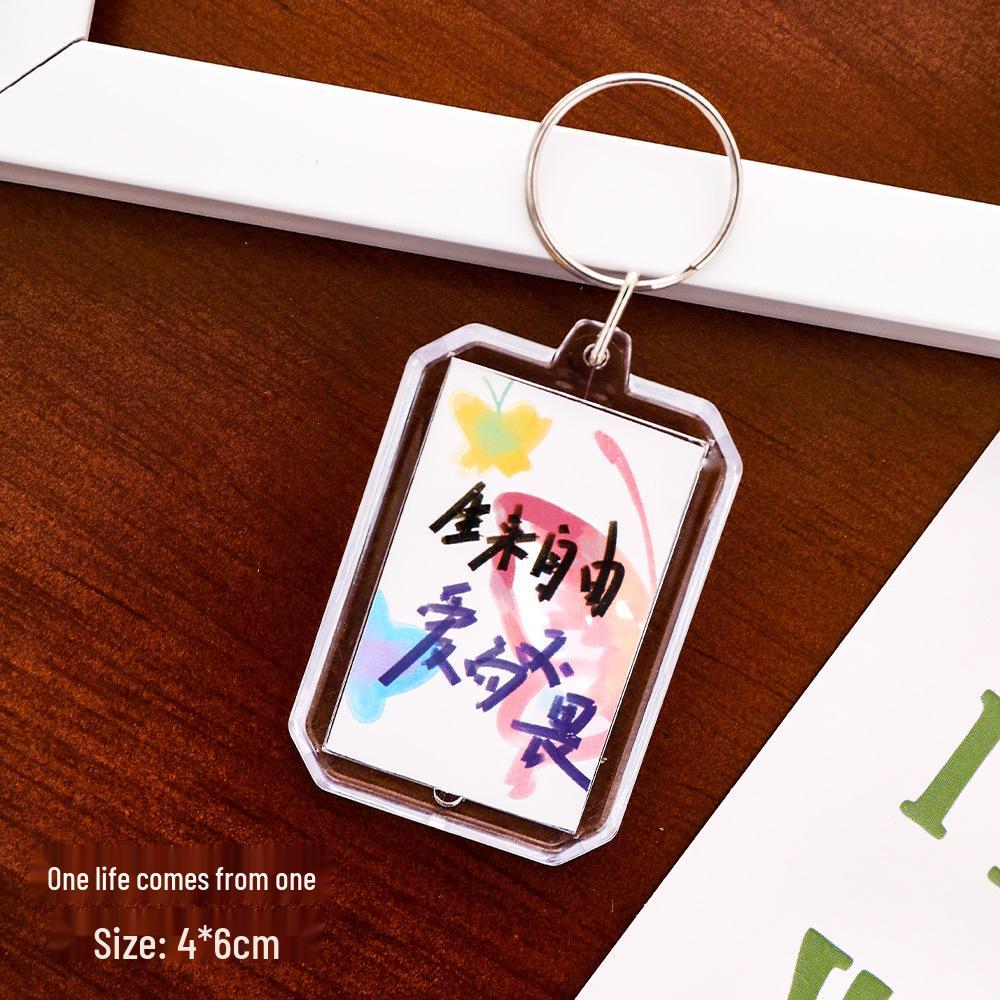 Colorful Acrylic Text Keychain: DIY Bag Decoration Pendant Fun Gift