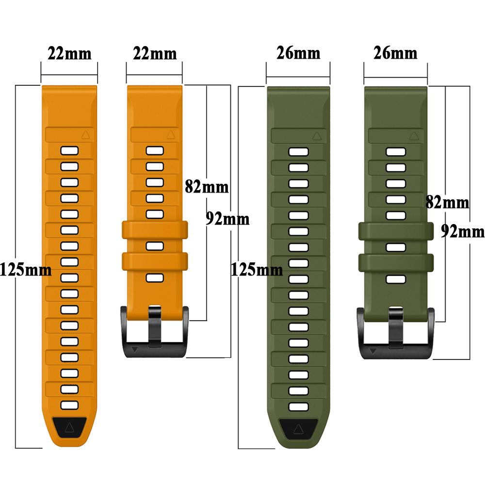Řemínek k hodinkám Tactix 8 pro Garmin Fenix 8 47mm 51mm 7 7X 6 Pro 5 5X/Epix Pro/Descent G1 G2 QuickFit 22/26mm Silikonový náramek