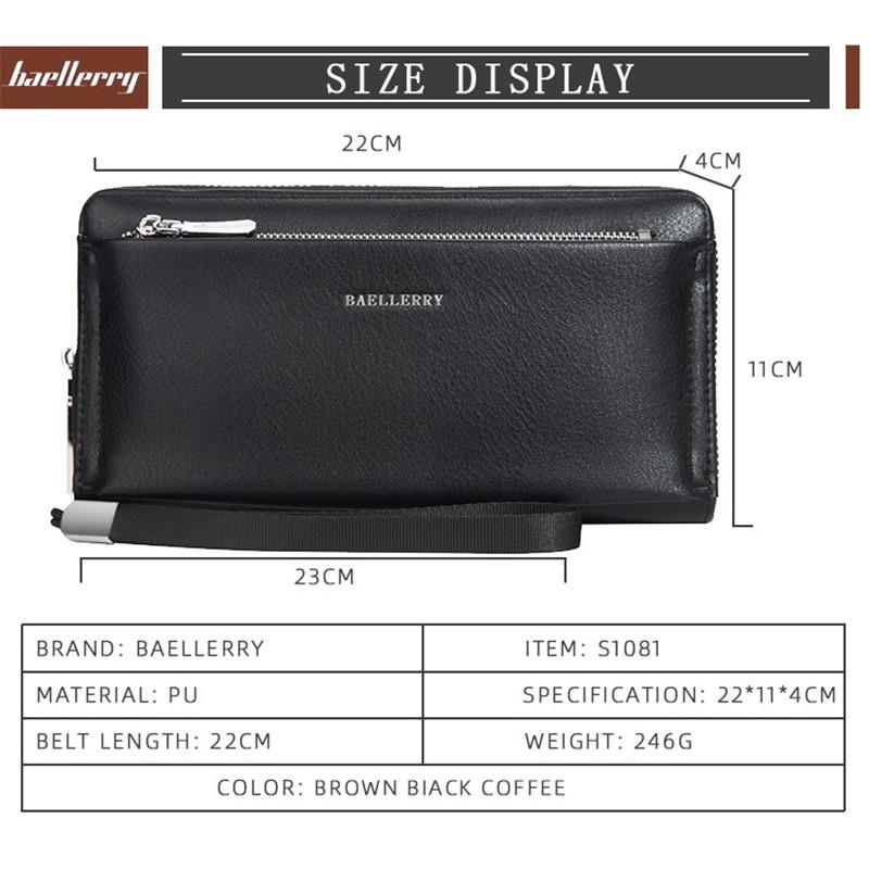 Baellerry Lange Brieftasche Männer Visitenkartenhalter Telefon Taschen Reißverschluss Geldbörse GZW