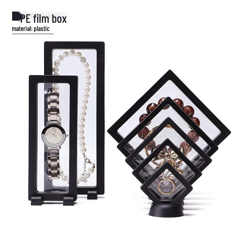 

Clear PE Film Jewelry Display & Storage Box - Anti-Oxidation Ring & Badge Organizer