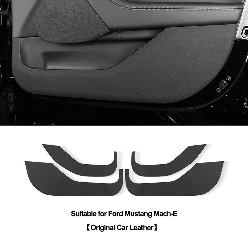 Car Door Anti Kick Sticker for Ford Mustang Mach-E Kids Anti-Kick Anti-Dirty Leather Protective Cover Film Car Interior Stickers