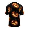 Men's Casual Short Sleeve Lightweight Breathable Crew Neck T-Shirt Halloween Pumpkin Print Pattern Comfortable Fit