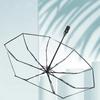 Romantic Poetry Manual Folding Umbrella, Transparent Sunny Umbrella