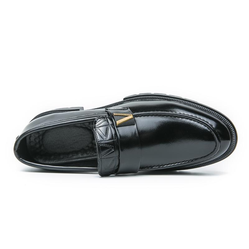 Nappe Frange Formale Pelle Nera Scarpe con Plateau da Lavoro per Uomo Stile Britannico Scarpe Brogue Uomo Scarpe da Cerimonia da Uomo