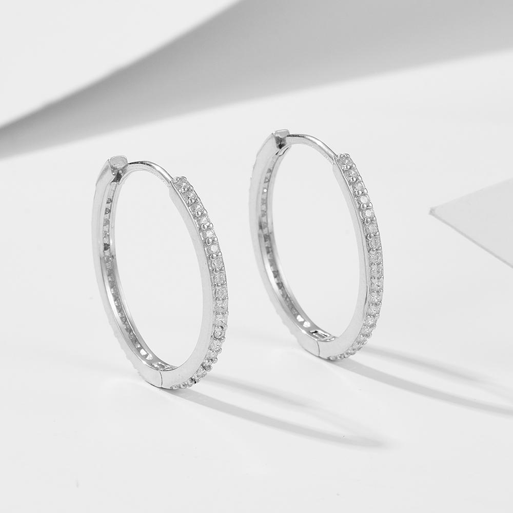 Fashion Jewelry Earrings for Women 925 Silver Earrings With Gold Plated Hoops серебряный