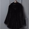 New imitation mink imitation fur coat imitation mink coat women's medium and long hooded waist pendulum imitation fur