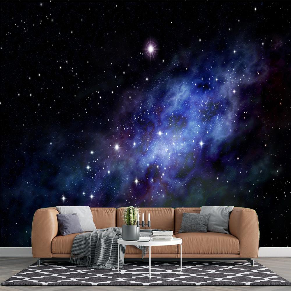 Starry Night Wallpaper Galaxy Mural For Living Room Bedroom Starry Sky Wall Murals Home Decor