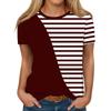 Summer Round Neck 3D Striped Print Top Fashionable Casual Short Sleeved Women's T-shirts