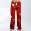 Womens Pajama Pants Sleepwear Casual Drawstring Elastic Waist Pants Comfy Straight Yoga Loose Trousers