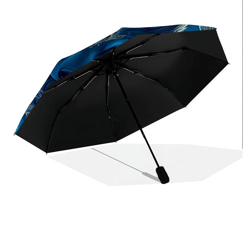 Mondlicht-Tiere Muster, automatischer Klappschirm, tragbares und faltbares Design, 8 Schirmstäbe, ein Weihnachts- oder Geburtstagsgeschenk.