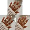 Geometric Light Face Ring Set With Spiral Design For Women Fashion Jewelry