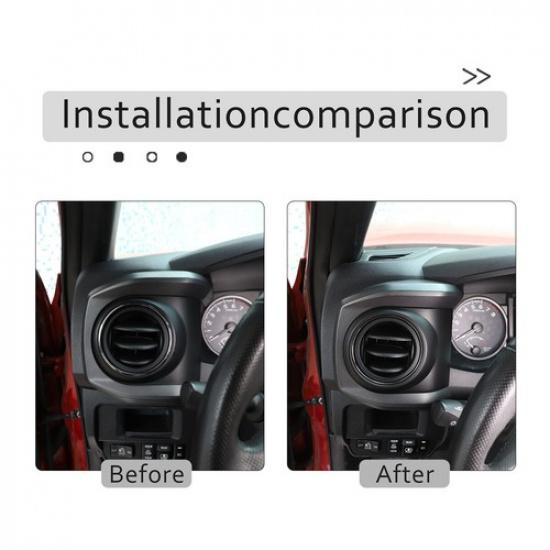 Matte Black Dashboard central Air Vent Outlet Cover Trim For Toyota Tacoma 16-22