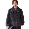 Today's New Mother Autumn and Winter Gold Mink Wear Fur In One of the Elderly Women's Woolen Coat