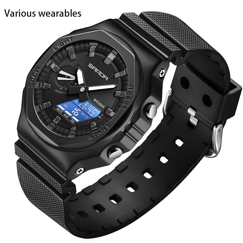 Hand-raising Lamp Multifunctional Men's Electronic Watch Waterproof Alarm Clock Watch